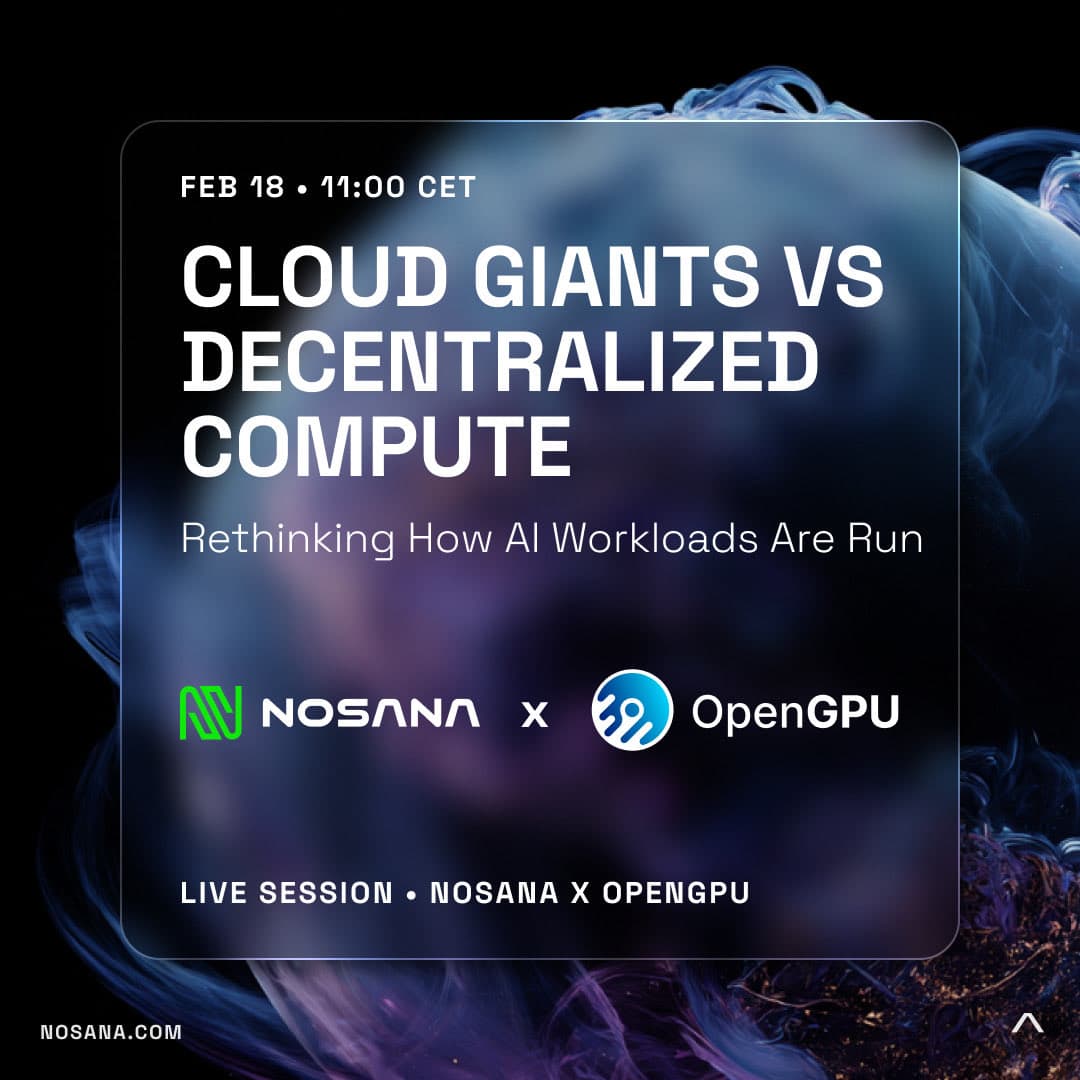 AI demand is exploding. But the old cloud model wasn’t built for elastic AI workloads. On Feb 18 at 11AM CET, we’re going live with Nosana.